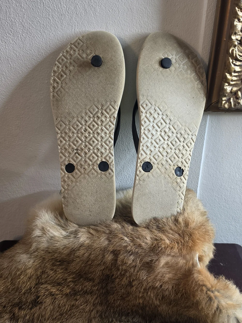 Tory Burch Green Leaf Print Flip Flops